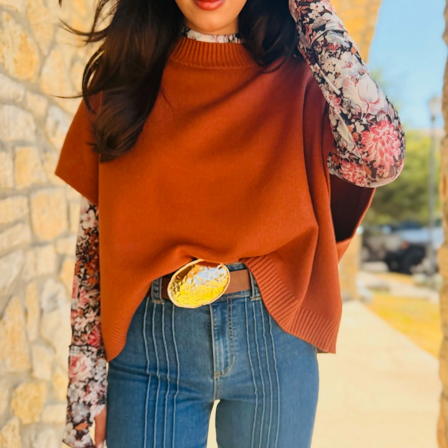 The Evelyn Floral Print Mesh Blouse