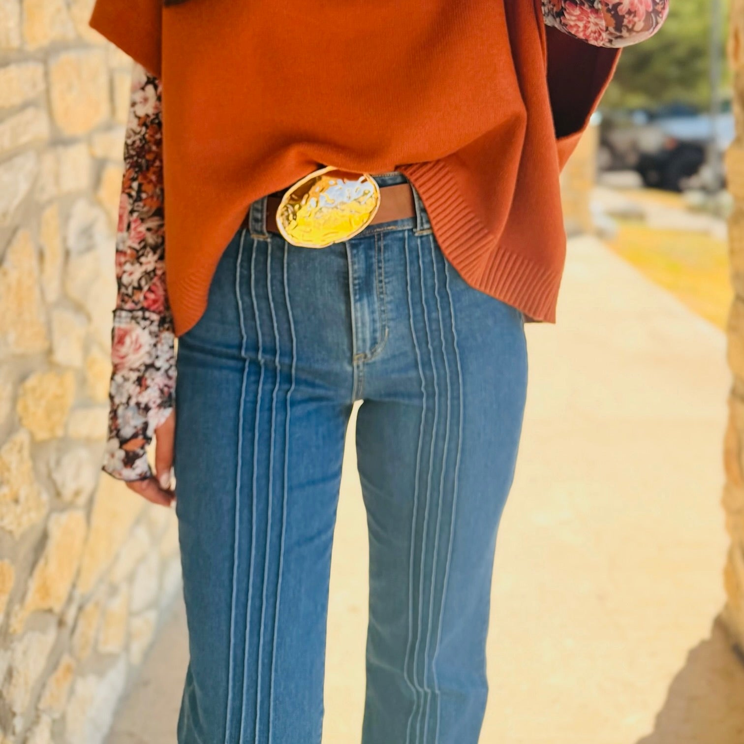 Harlow High Rise Front Tuck Lines Flare Jeans