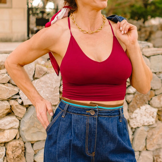 adjustable bralette, cross back bralette, elastic bralette, removable pad bralette, comfortable bralette, everyday bralette, solid color bralette, athleisure bralette, seamless bralette, layering bralette, sporty bralette, casual bralette, adjustable strap bra top, stretchy bralette, soft bralette, supportive bralette, women’s lounge bralette, activewear bralette, yoga bralette, S/M L/XL bralette, boutique bralette, comfy bra alternative, fitness bralette, cute bralette for layering