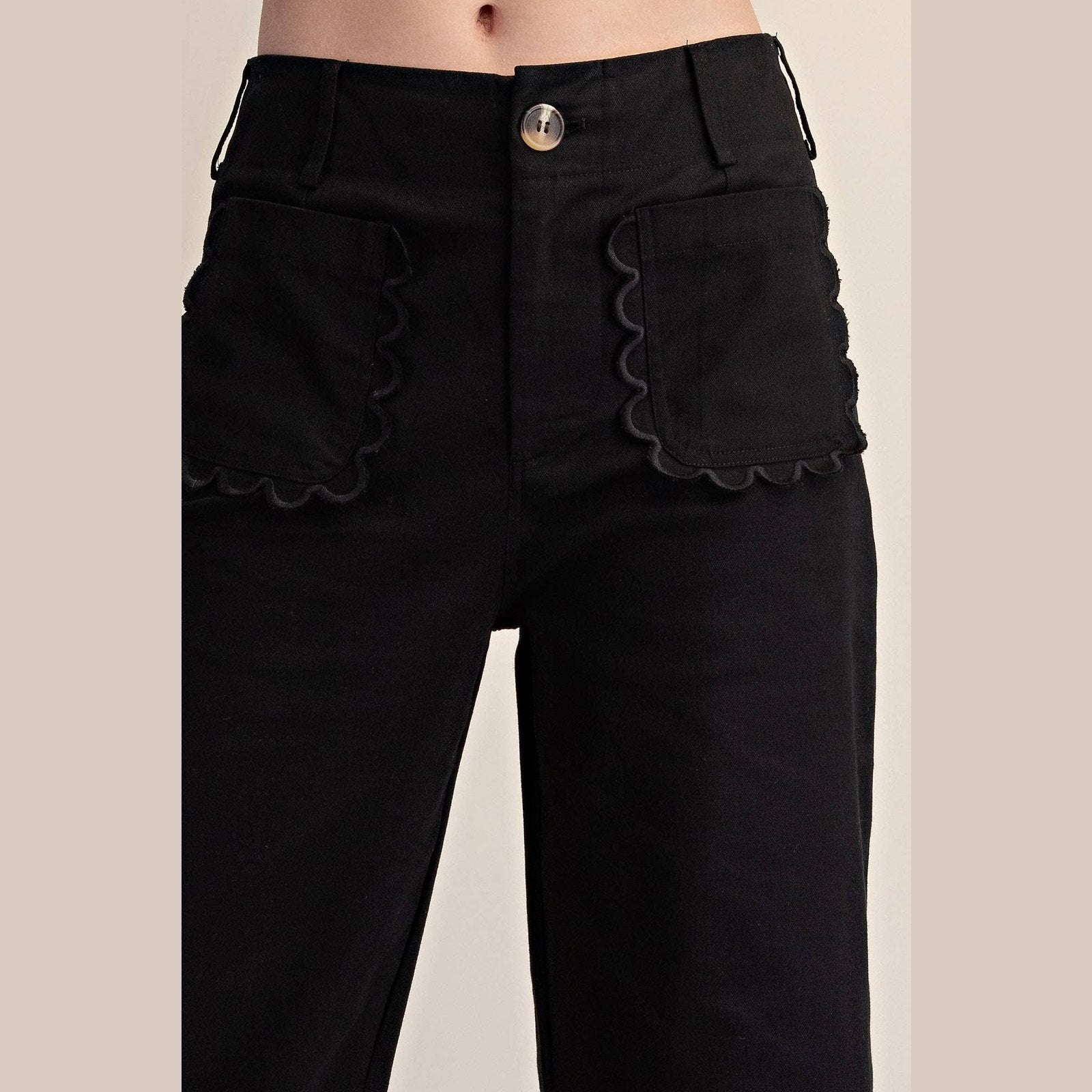 The Camille Scalloped Wide Leg Pants