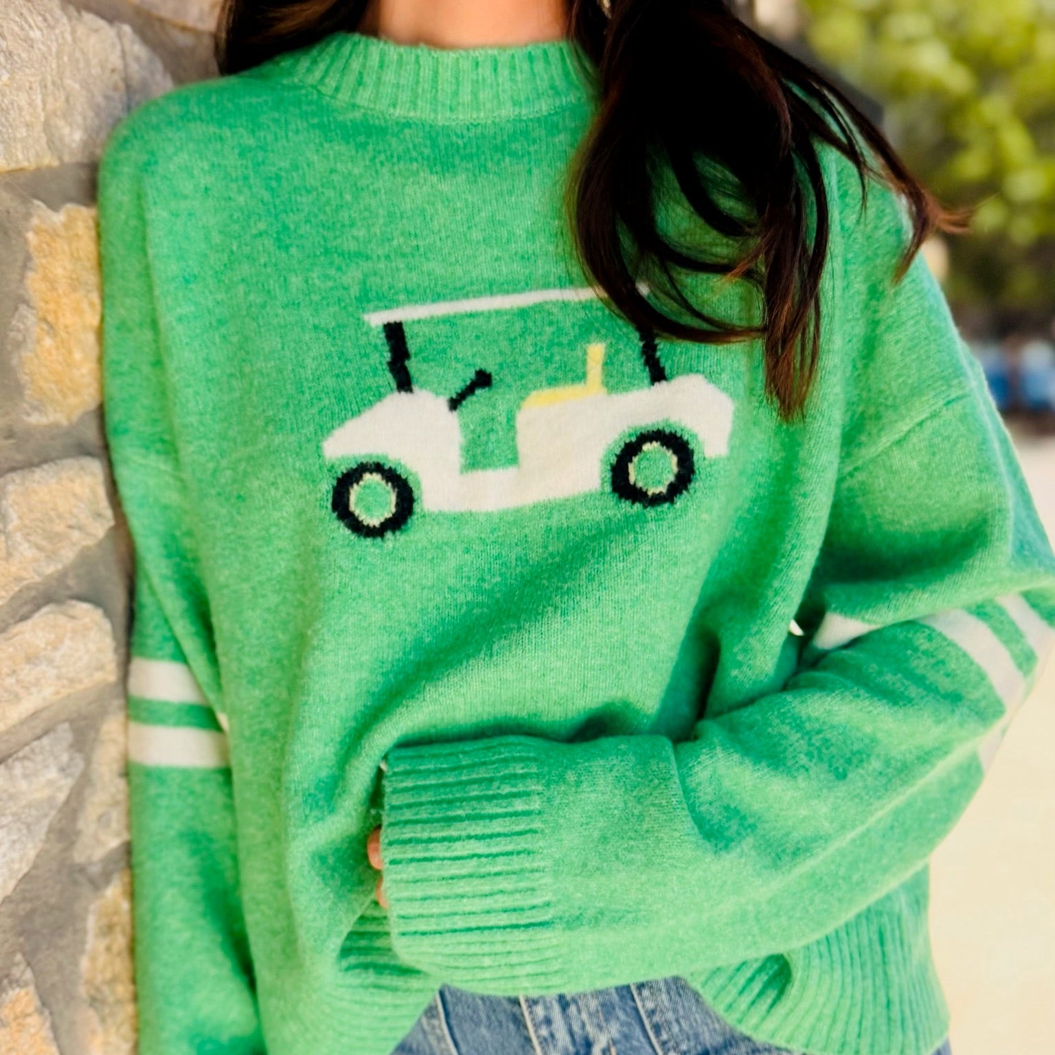 The Fairway Golf Cart Green Crew Sweater