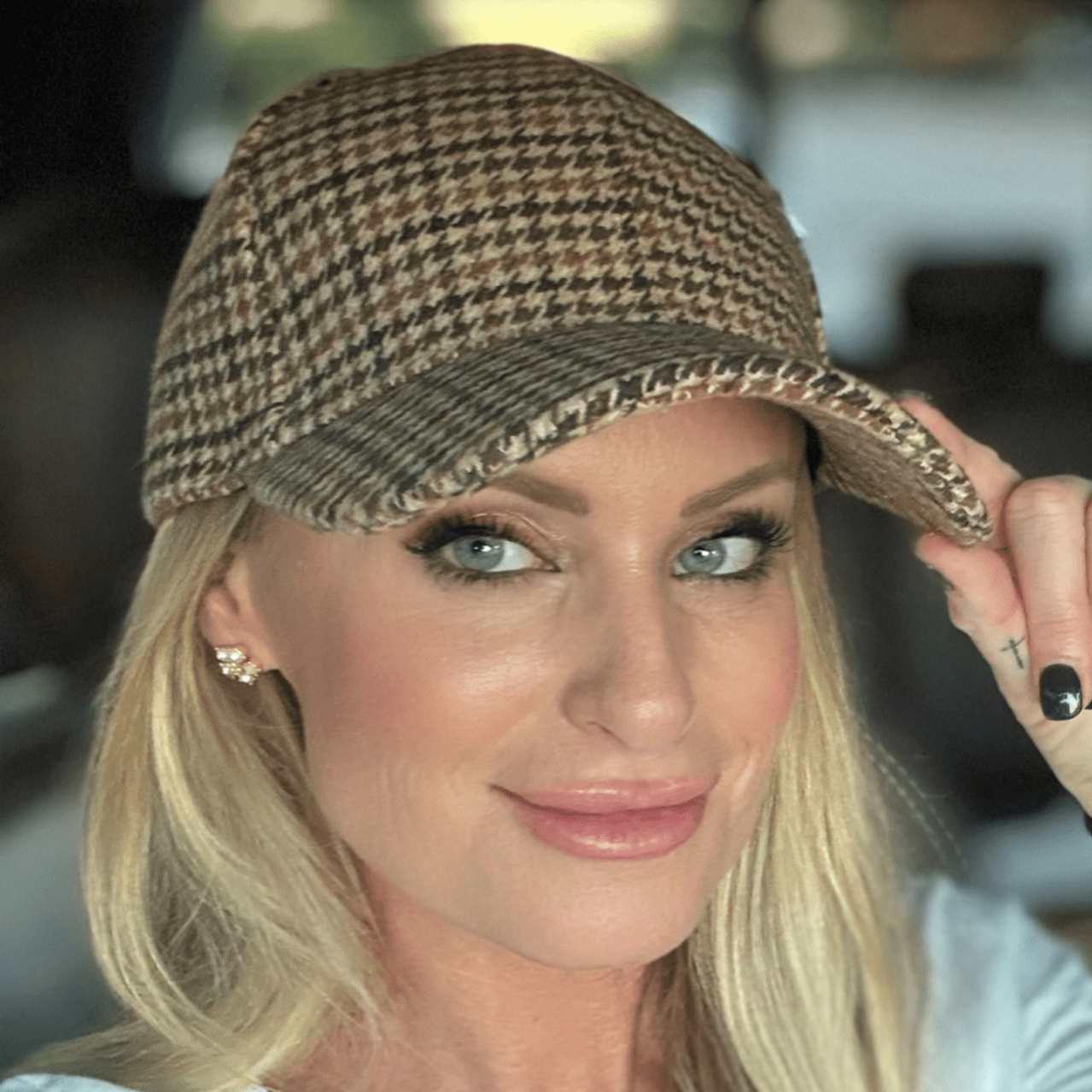 plaid baseball cap, preppy hat, clueless inspired hat, cher clueless vibes, plaid hat women, neutral plaid cap, trendy baseball hat, classic plaid pattern, fall fashion hat, preppy style accessory, casual chic hat, adjustable strap cap, cotton baseball cap, structured fit hat, everyday outfit accessory, plaid check hat, timeless plaid hat, modern twist hat, cute plaid cap, coffee run hat