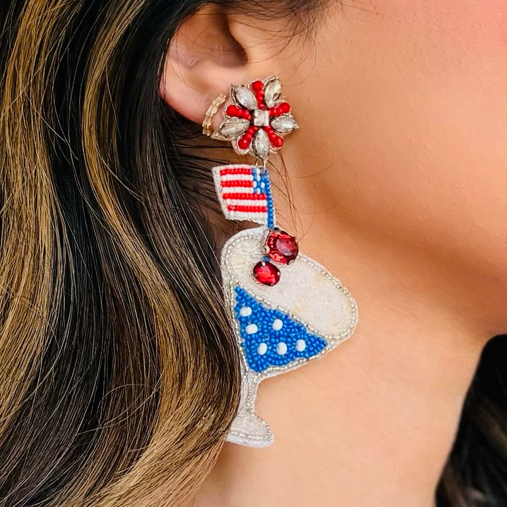 Patriotic Beaded Dangle Earring Kollection