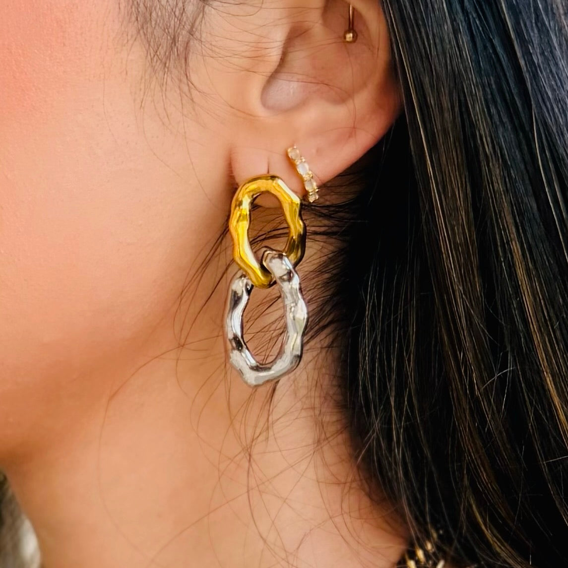 Logan Mixed Metal Chain Earrings