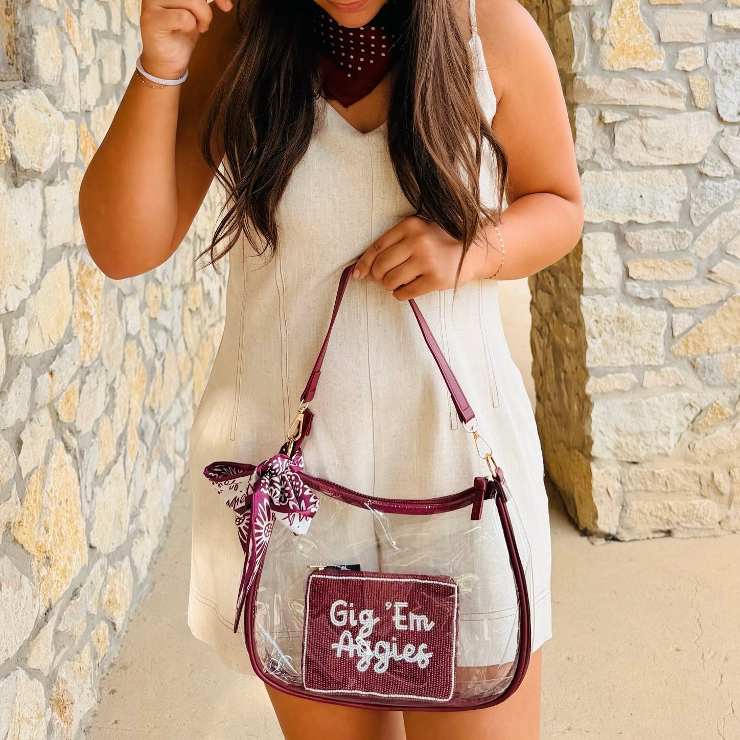 Texas A&M Aggies Ribbon Clear Bag