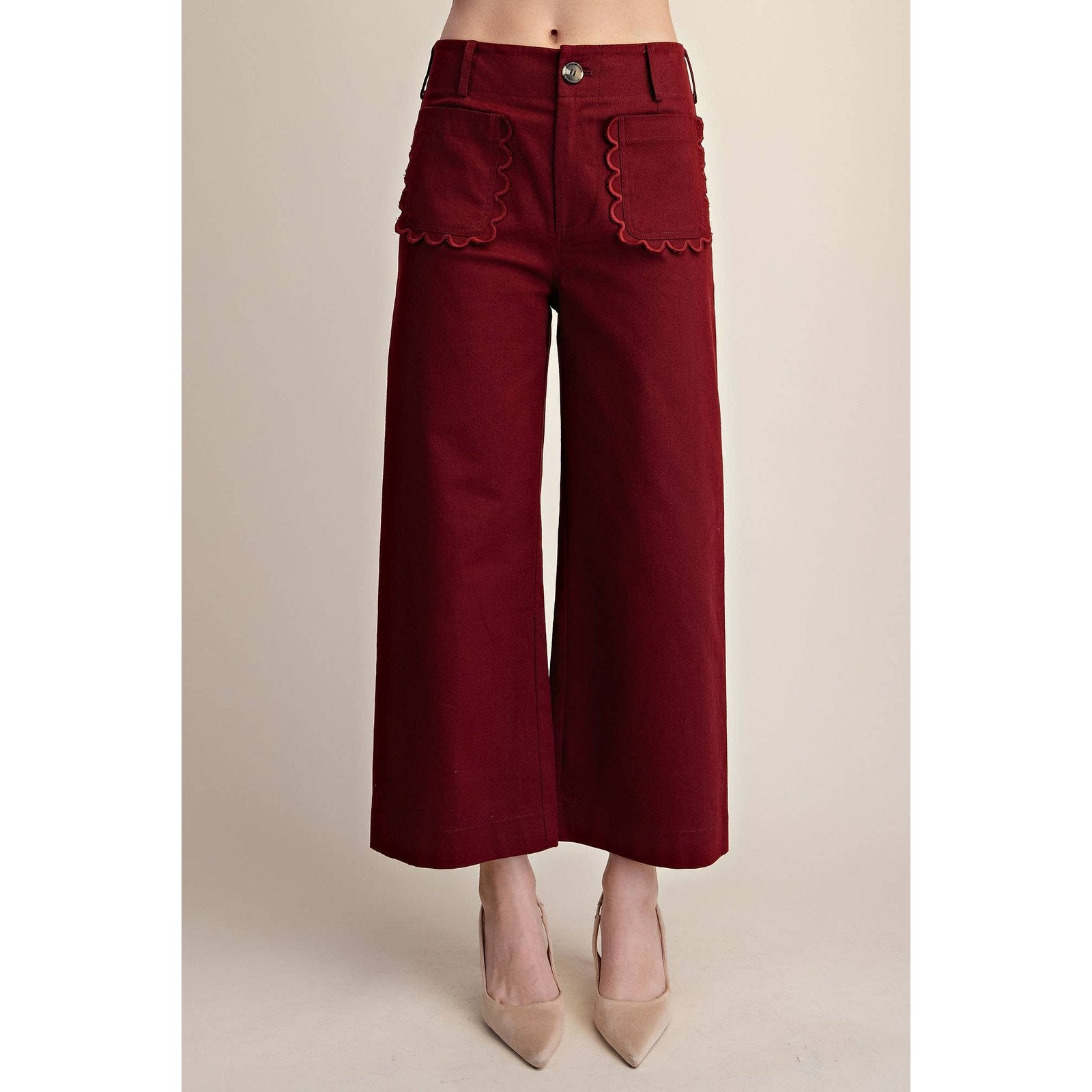The Camille Scalloped Wide Leg Pants