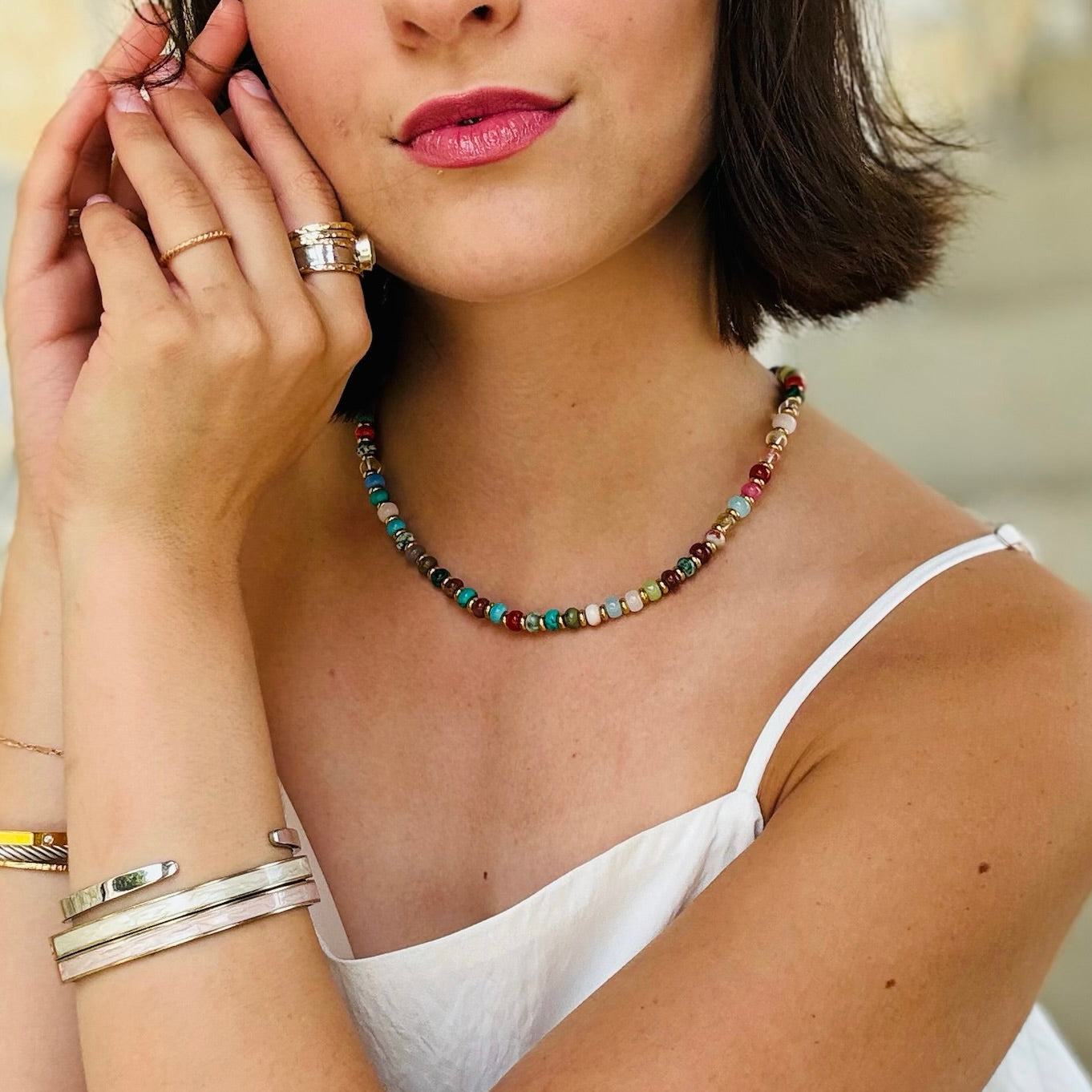 The Santorini Waterproof Gem Necklace