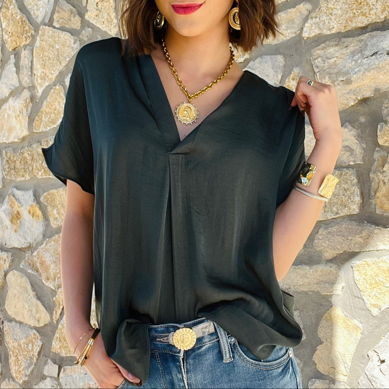 best selling blouse, relaxed fit blouse, drop shoulder top, flowy blouse, lightweight blouse, solid color blouse, versatile wardrobe staple, timeless women's top, classic blouse, business casual blouse, office blouse, workwear top, dressy casual blouse, everyday essential blouse, all season blouse, fall staple top, winter staple top, spring staple blouse, chic basic blouse, breathable polyester blouse, easy to style blouse, polished feminine top