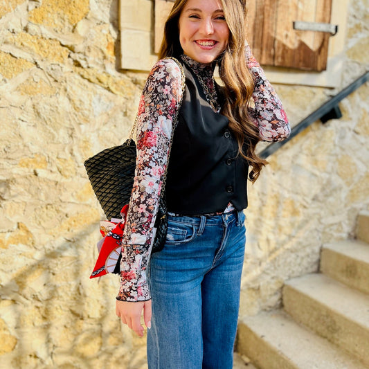 vest top, cropped vest, sleeveless vest, button front vest, taupe vest, black vest, pink vest, layering vest, women’s vest, versatile vest, blazer layering top, mesh top layering, trendy vest top, chic cropped vest, business casual vest, night out top, fall layering piece, transitional wardrobe, boutique vest, stylish vest