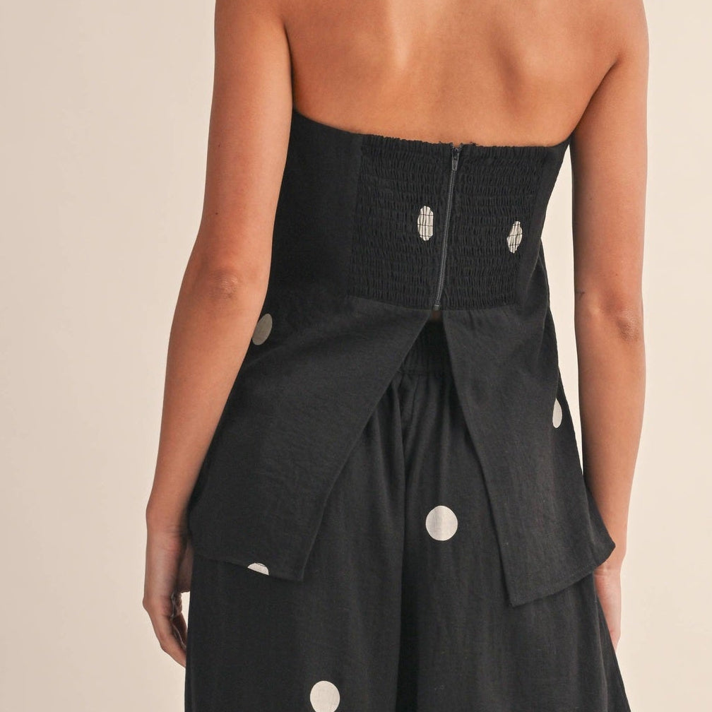 Polished Dot Tube Top & Pants Polka Dot Set