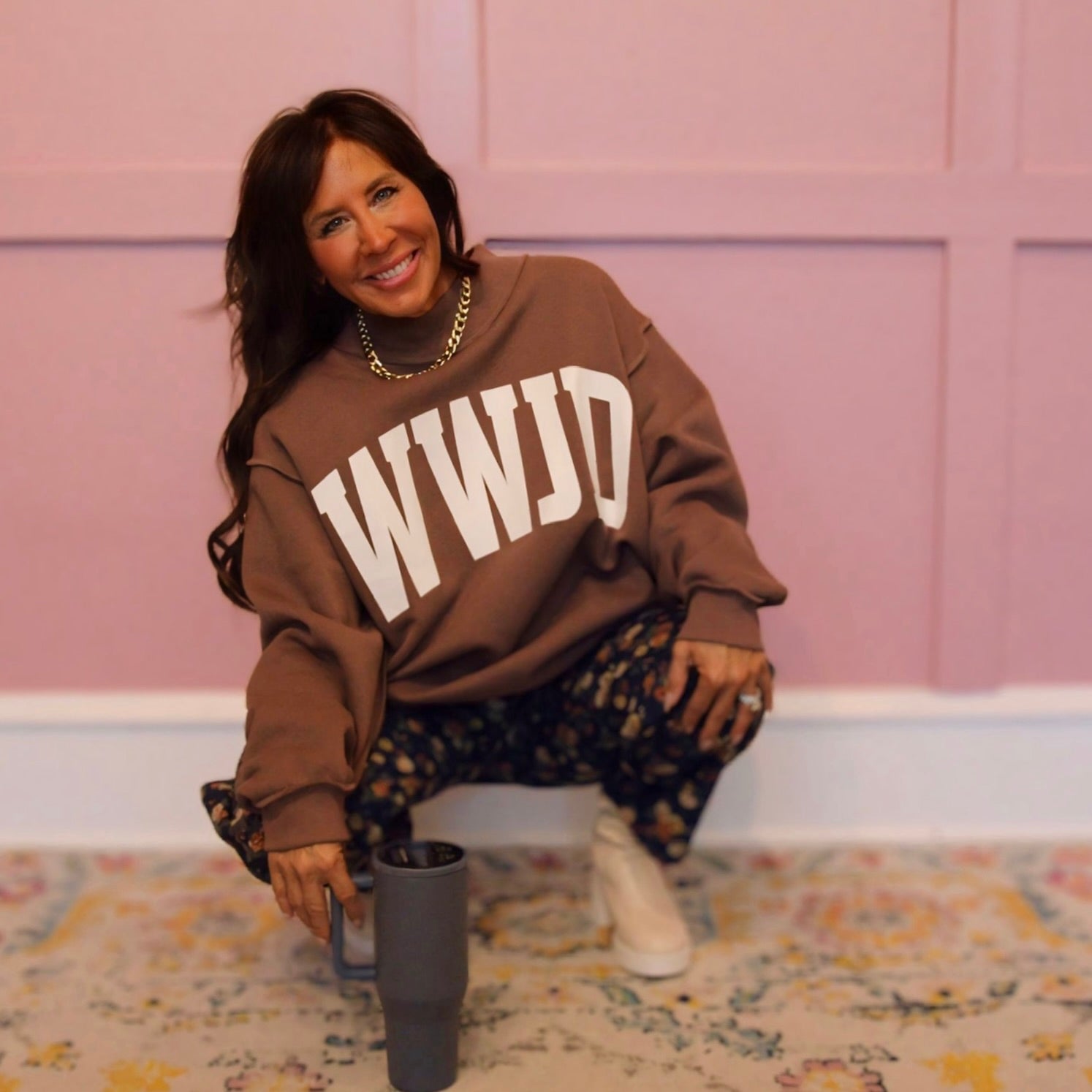WWJD & Amen Mock Neck Reversible Sweatshirt