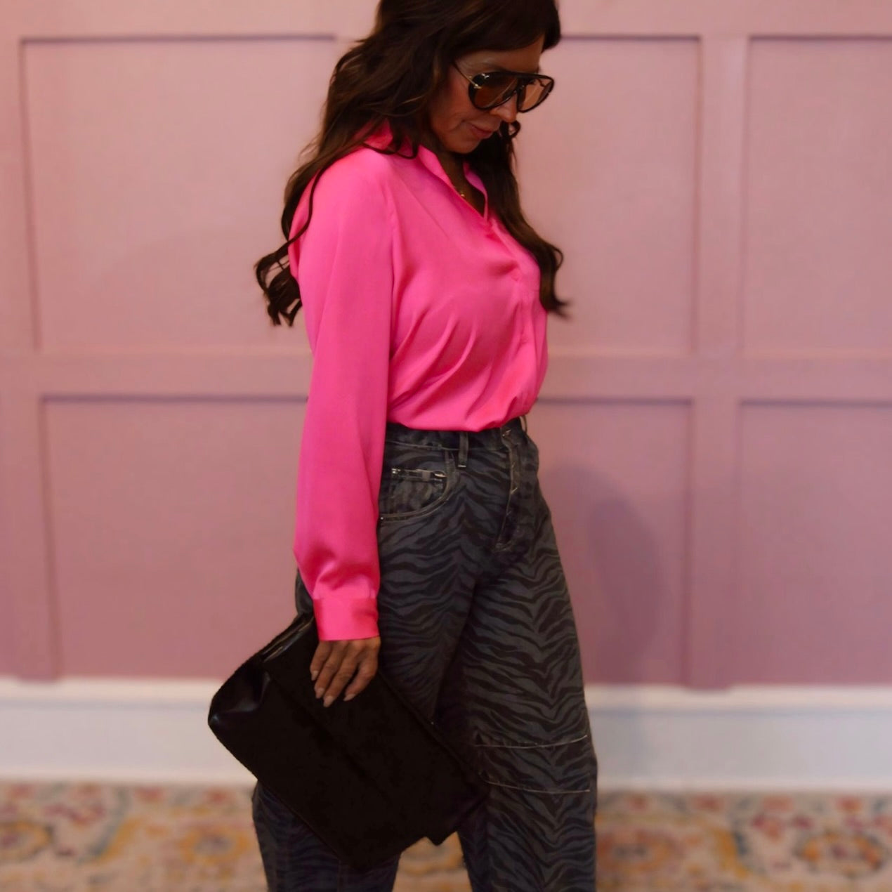 Finding Love Satin Button Down Shirt