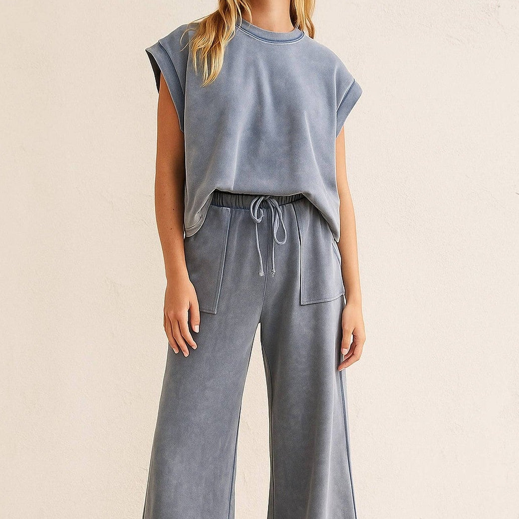 Blue Haven Mineral Washed Scuba Lounge Set