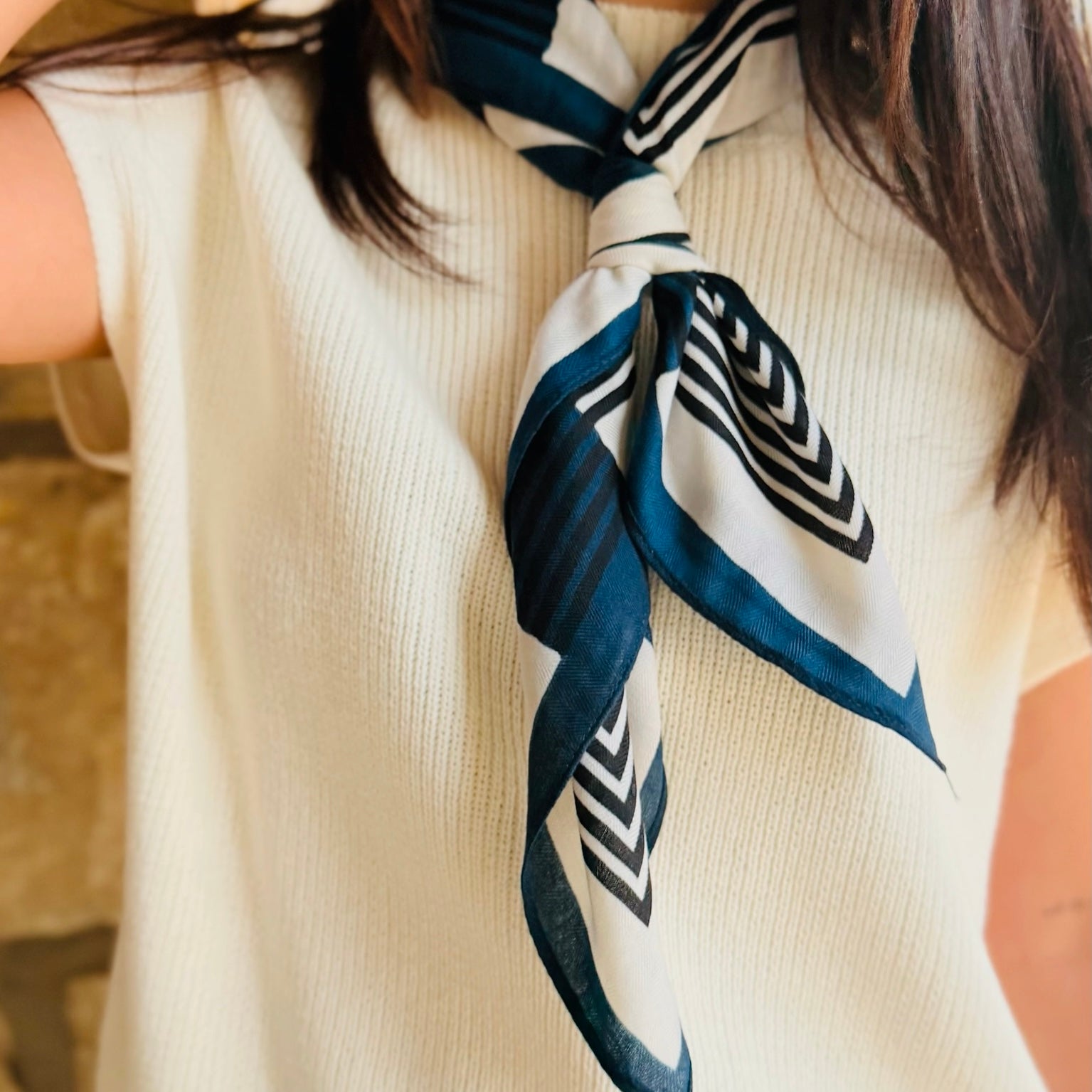 The Halsey Striped Square Scarf