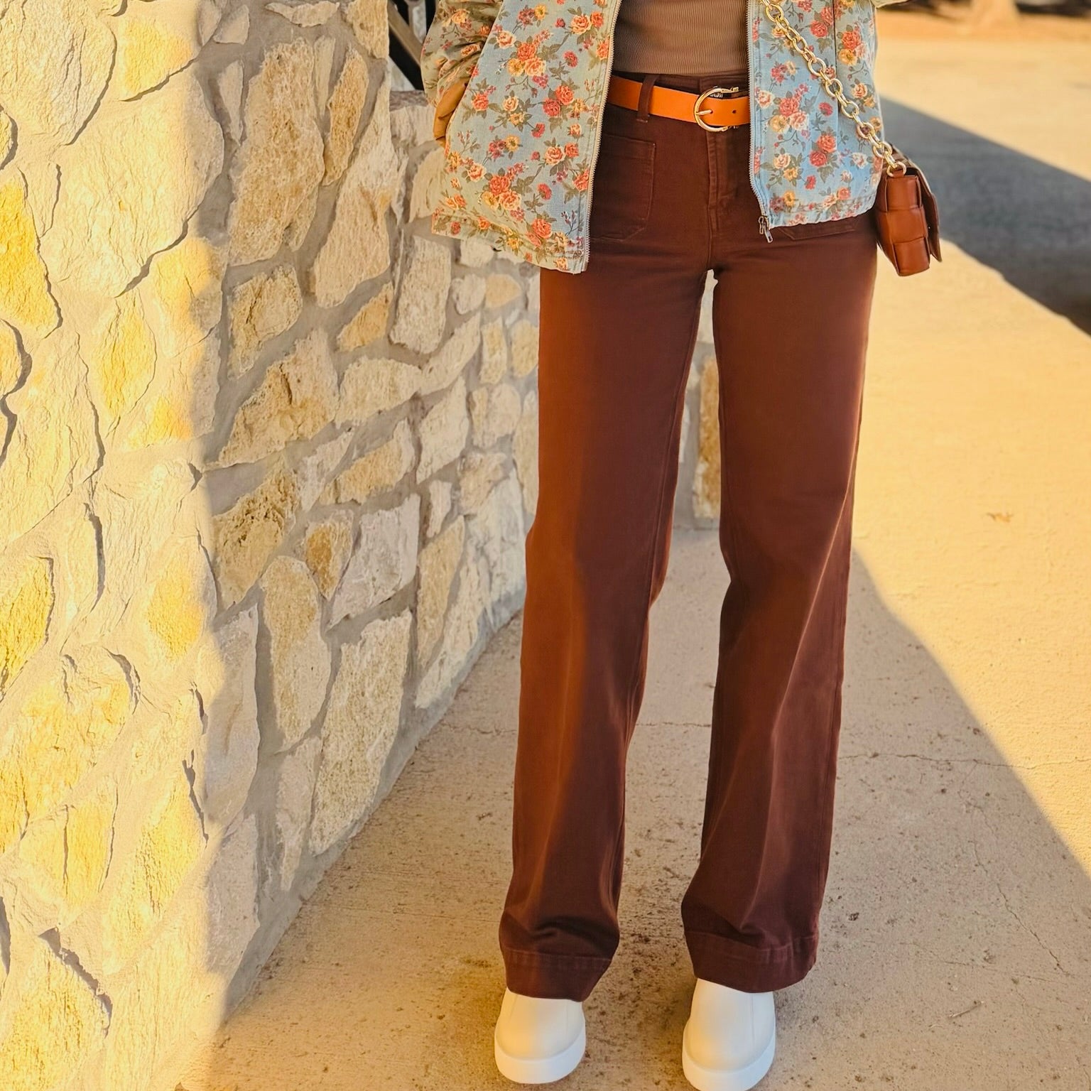 The Mahogany Kiss Patch Pocket Trouser Wide Jeans