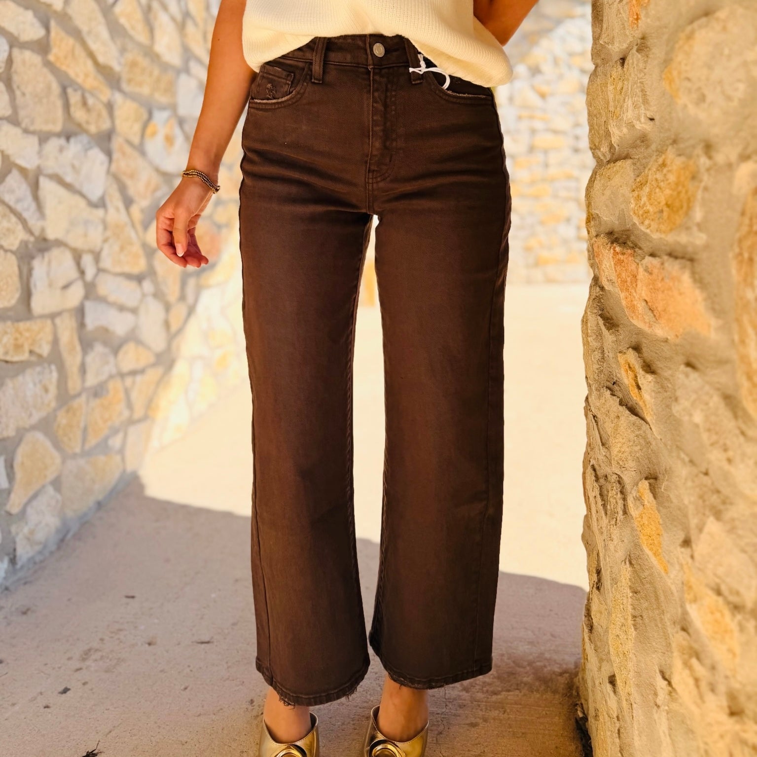 The Espresso Edit Barrel Jeans