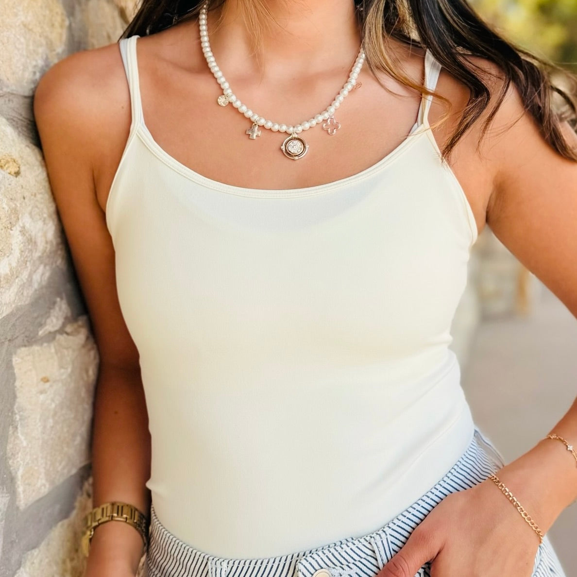 Lost & Found Pearl Charm Necklace