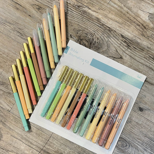 pastel highlighter set, pastel pens, cute stationery, aesthetic school supplies, journaling pens, Bible study highlighters, non-bleed highlighters, water-based ink pens, quick drying ink, smear resistant highlighters, soft color markers, office supplies gift, teacher gift idea, student stationery, pastel writing set, minimal stationery, study essentials, Christian journaling supplies, pastel study kit, faith journaling tools, highlighter and pen combo, stationery gift set, Bible safe highlighters