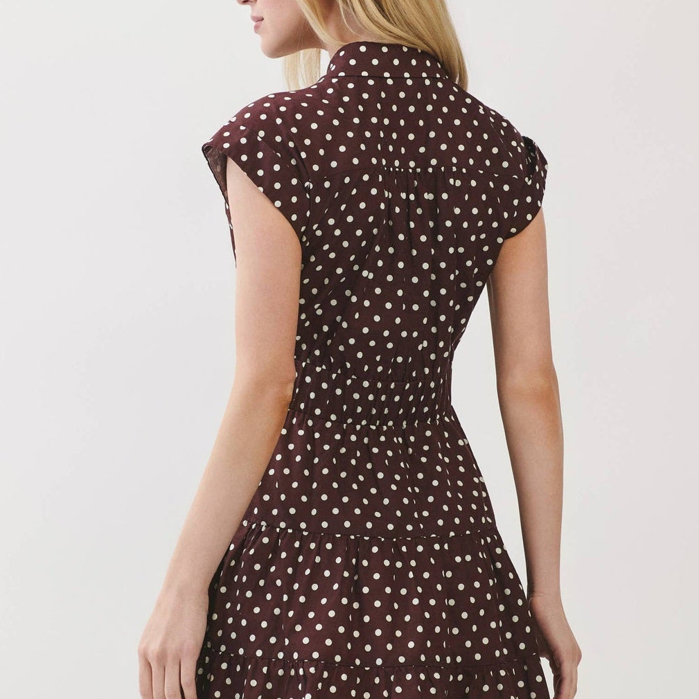 The Hometown Honey Polka Dot Tiered Mini Dress