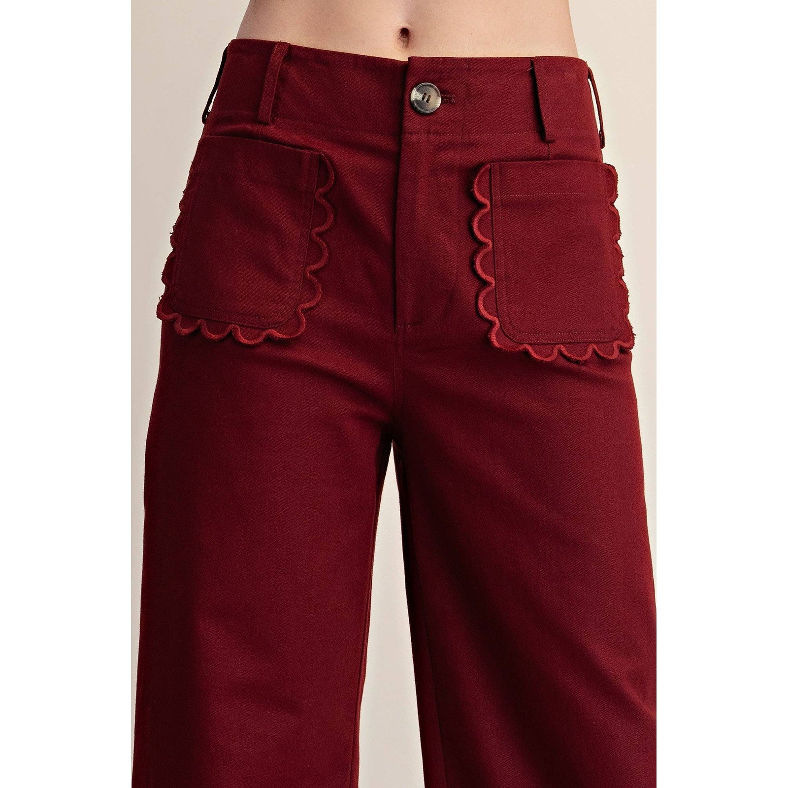 The Camille Scalloped Wide Leg Pants