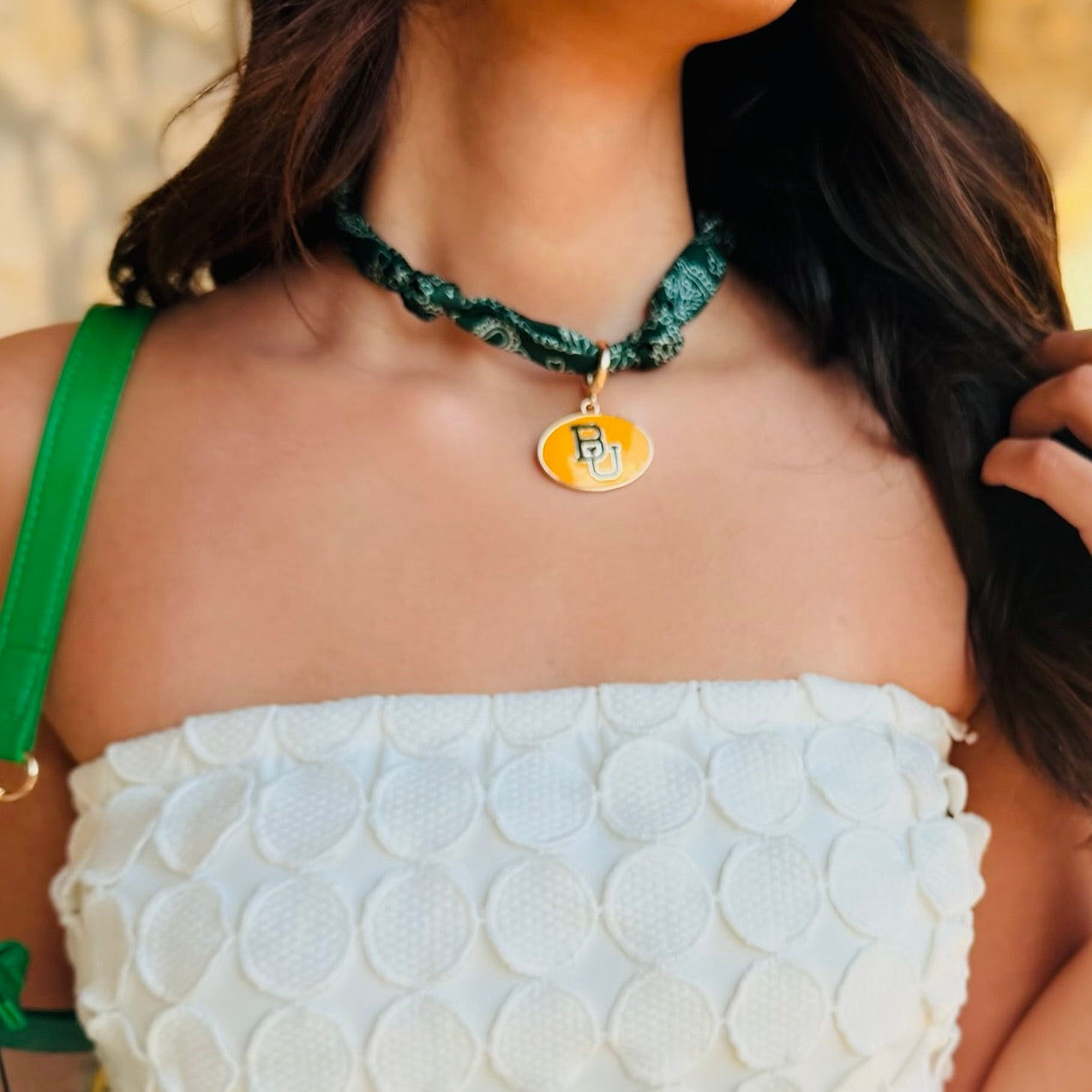 Southern Spirit Baylor Bears Bandana Scarf Necklace