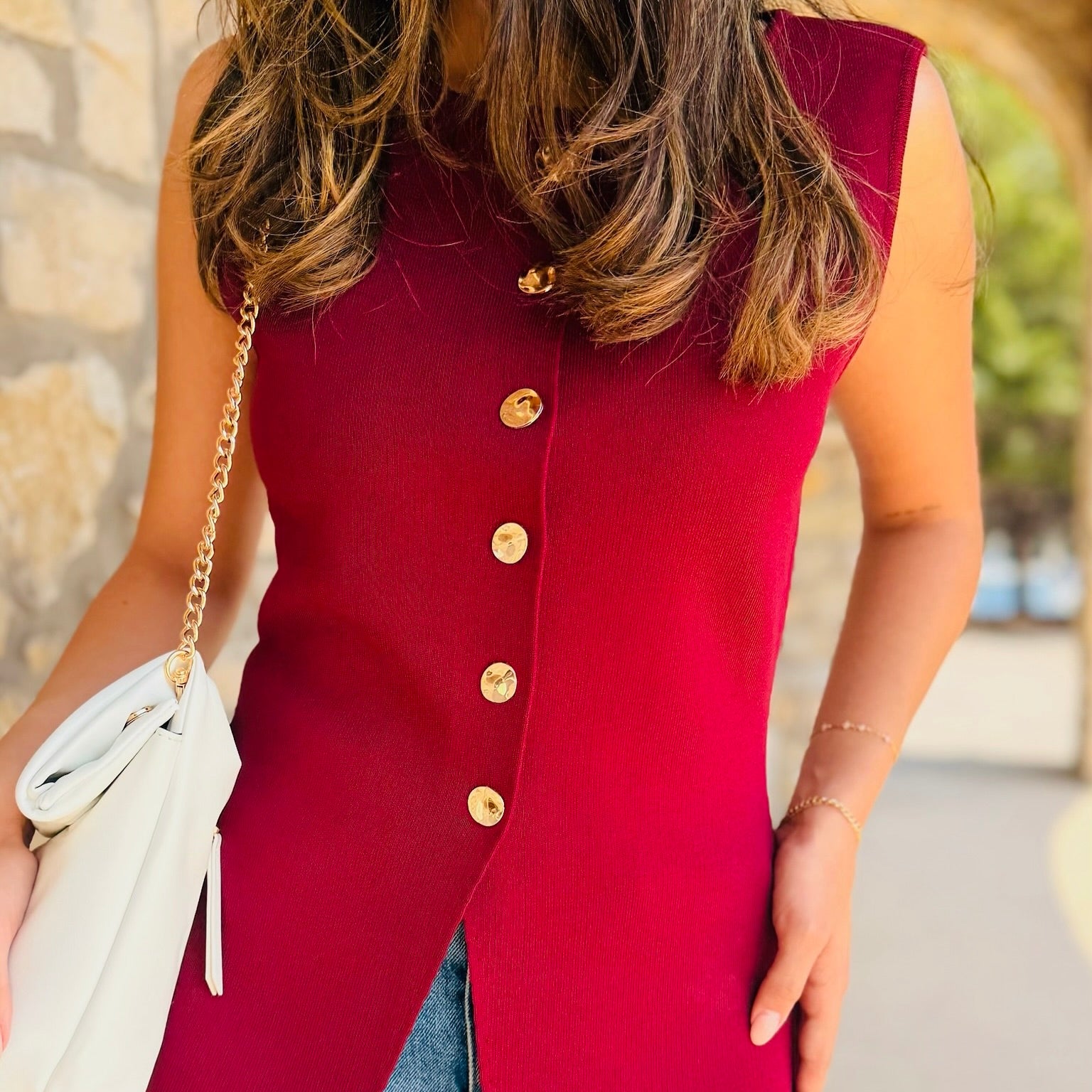 Solana Sleeveless Sweater Knit Peplum Vest