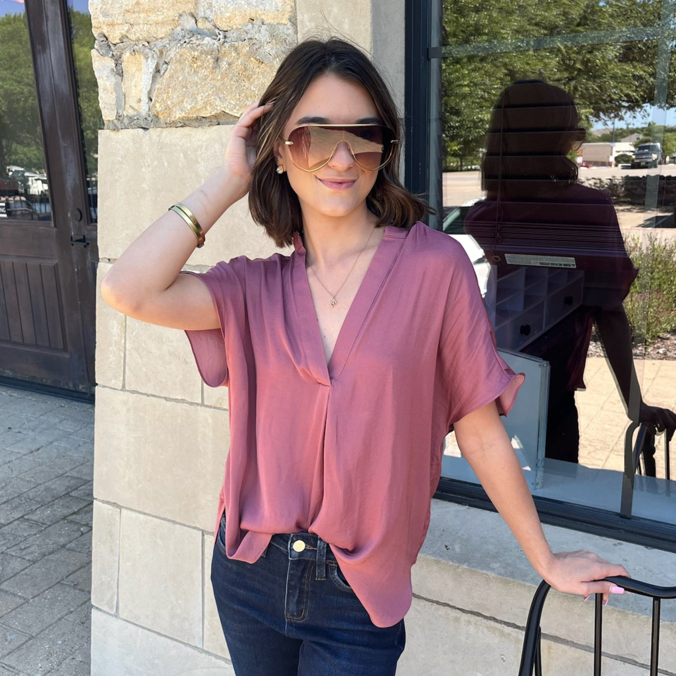 best selling blouse, relaxed fit blouse, drop shoulder top, flowy blouse, lightweight blouse, solid color blouse, versatile wardrobe staple, timeless women's top, classic blouse, business casual blouse, office blouse, workwear top, dressy casual blouse, everyday essential blouse, all season blouse, fall staple top, winter staple top, spring staple blouse, chic basic blouse, breathable polyester blouse, easy to style blouse, polished feminine top