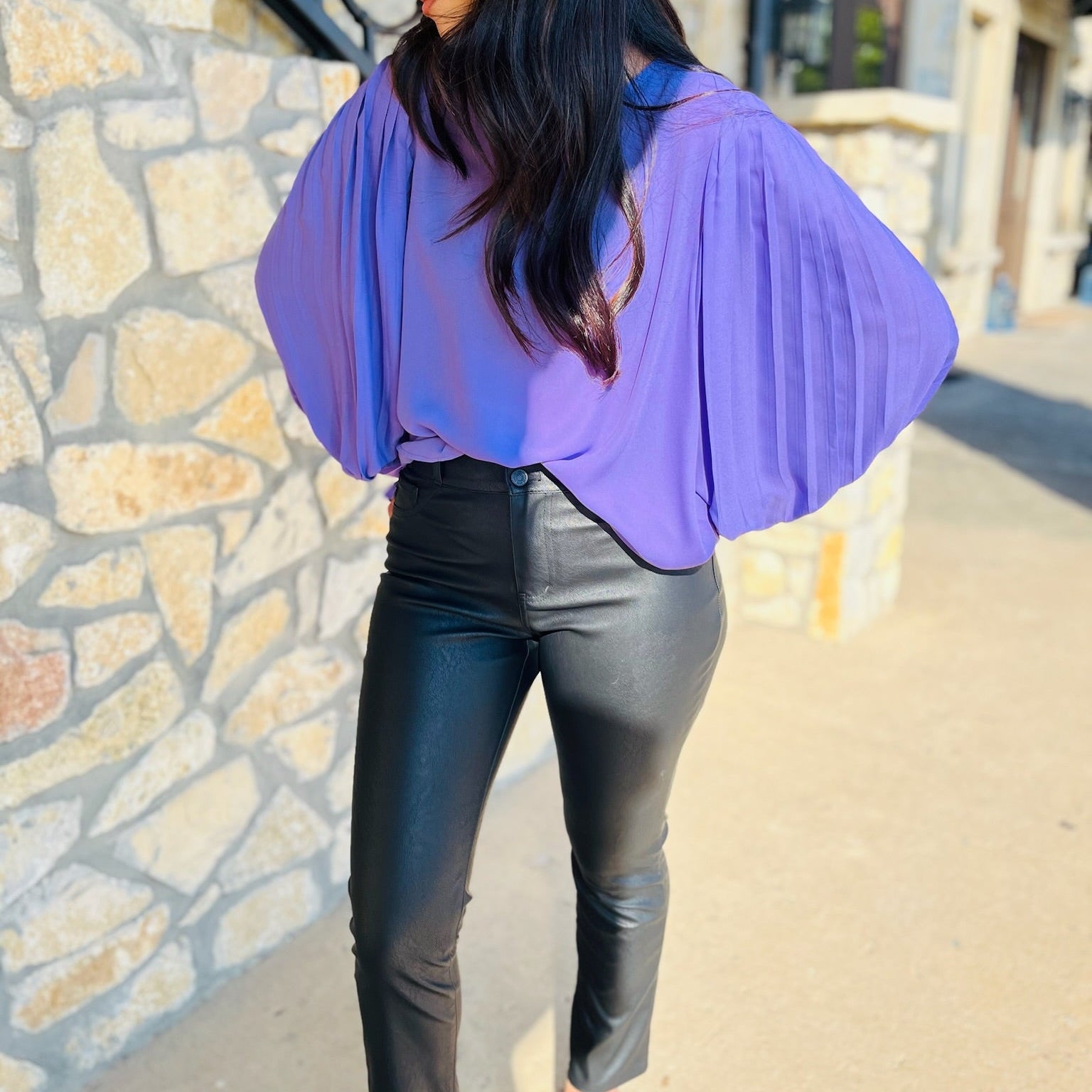 pleated sleeve blouse, business casual, business chic, business professional, work outfit, work top, long sleeve blouse, pleated blouse, pleated sleeve, staple piece, staple work top, red top, red blouse, pink top, pink blouse, lavender top, lavender blouse