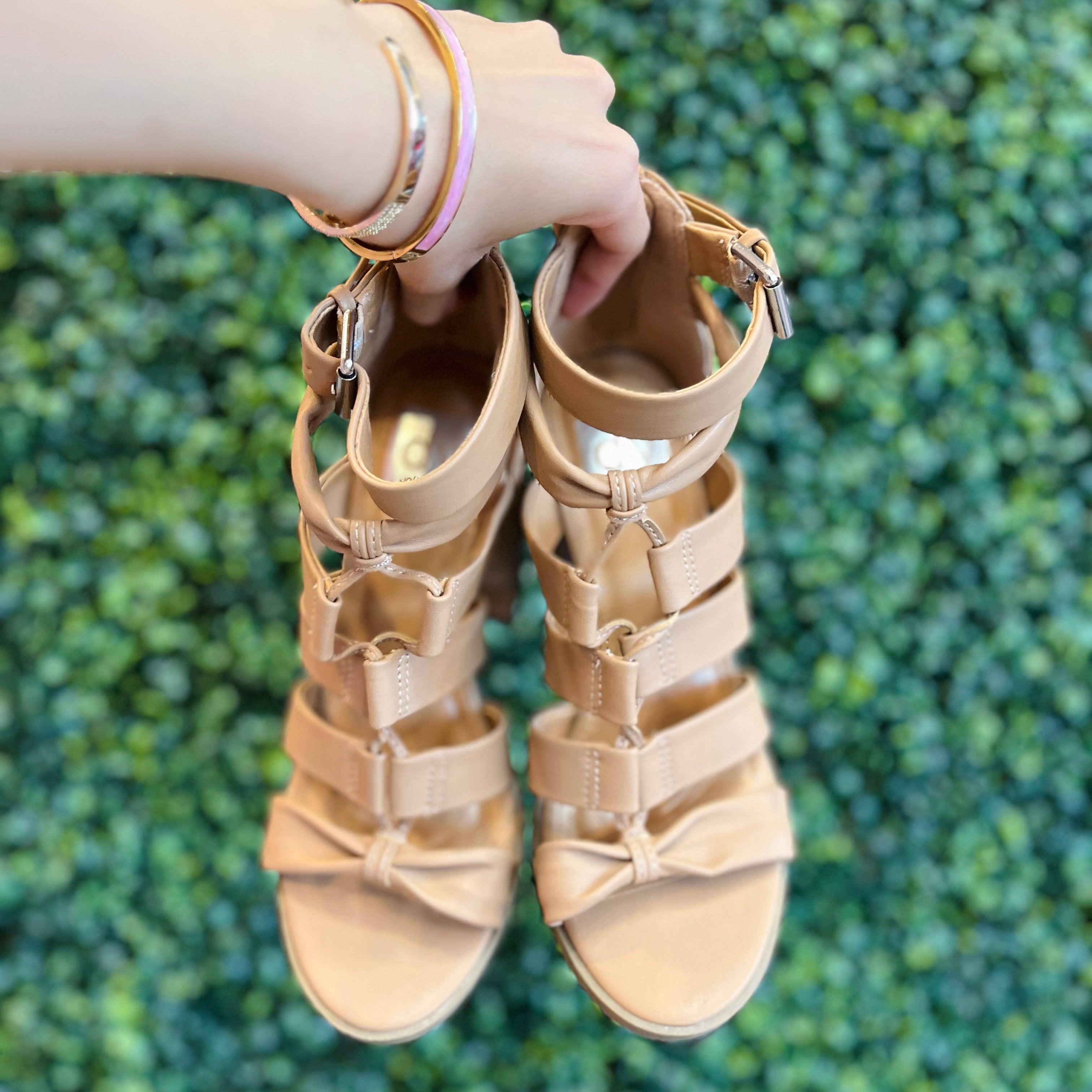 Gladiator Heels, Tan Gladiator Heels, Gladiator Heels McKinney Texas, Gladiator Heels Karadise Boutique, Gladiator Heels Karadise, Summer Gladiator Heels, Formal Heels, Everyday Heels, Vacation Gladiator Heels, Beach Vacation Heels.