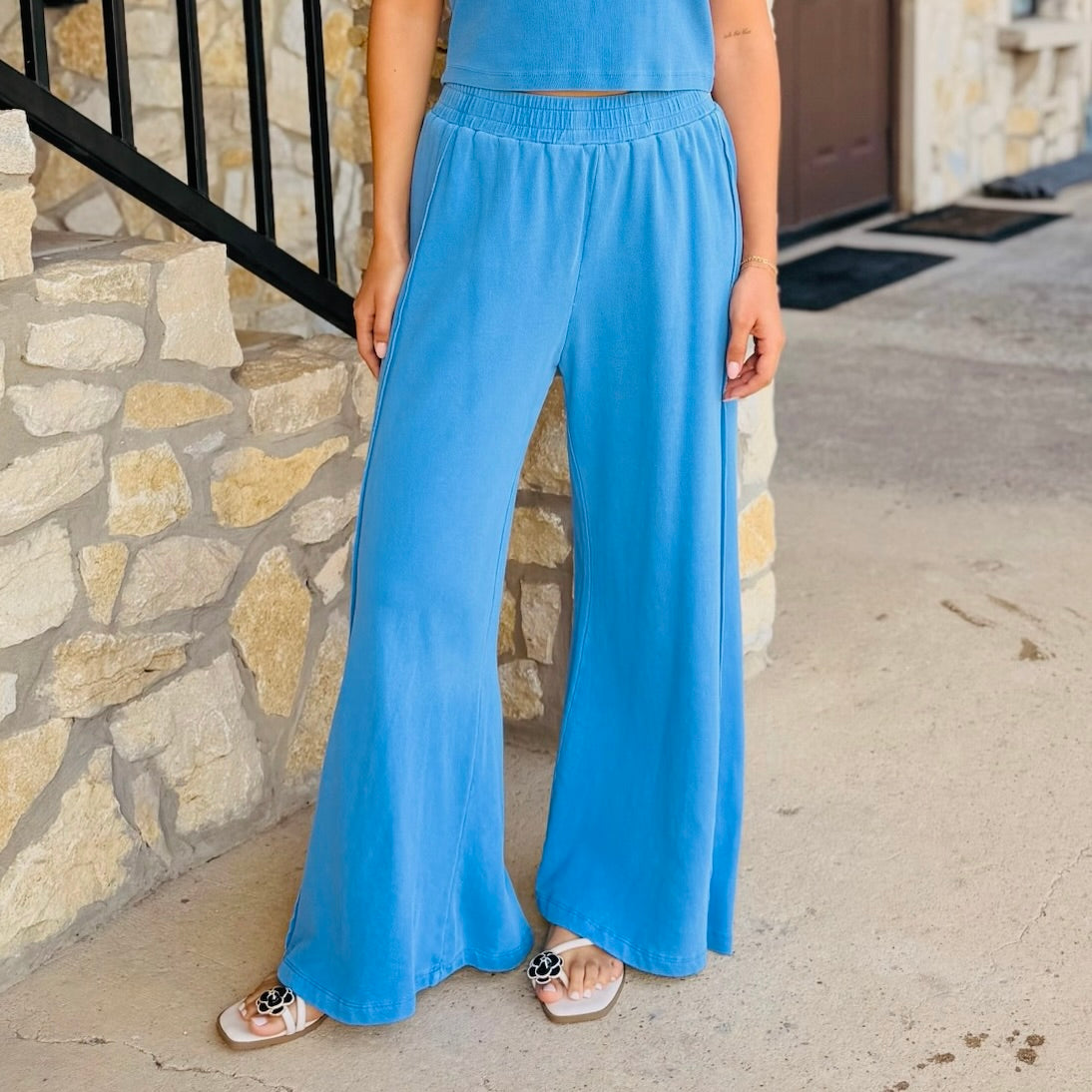 Daily Routine Athleisure Matching Tank & Palazzo Pants Set