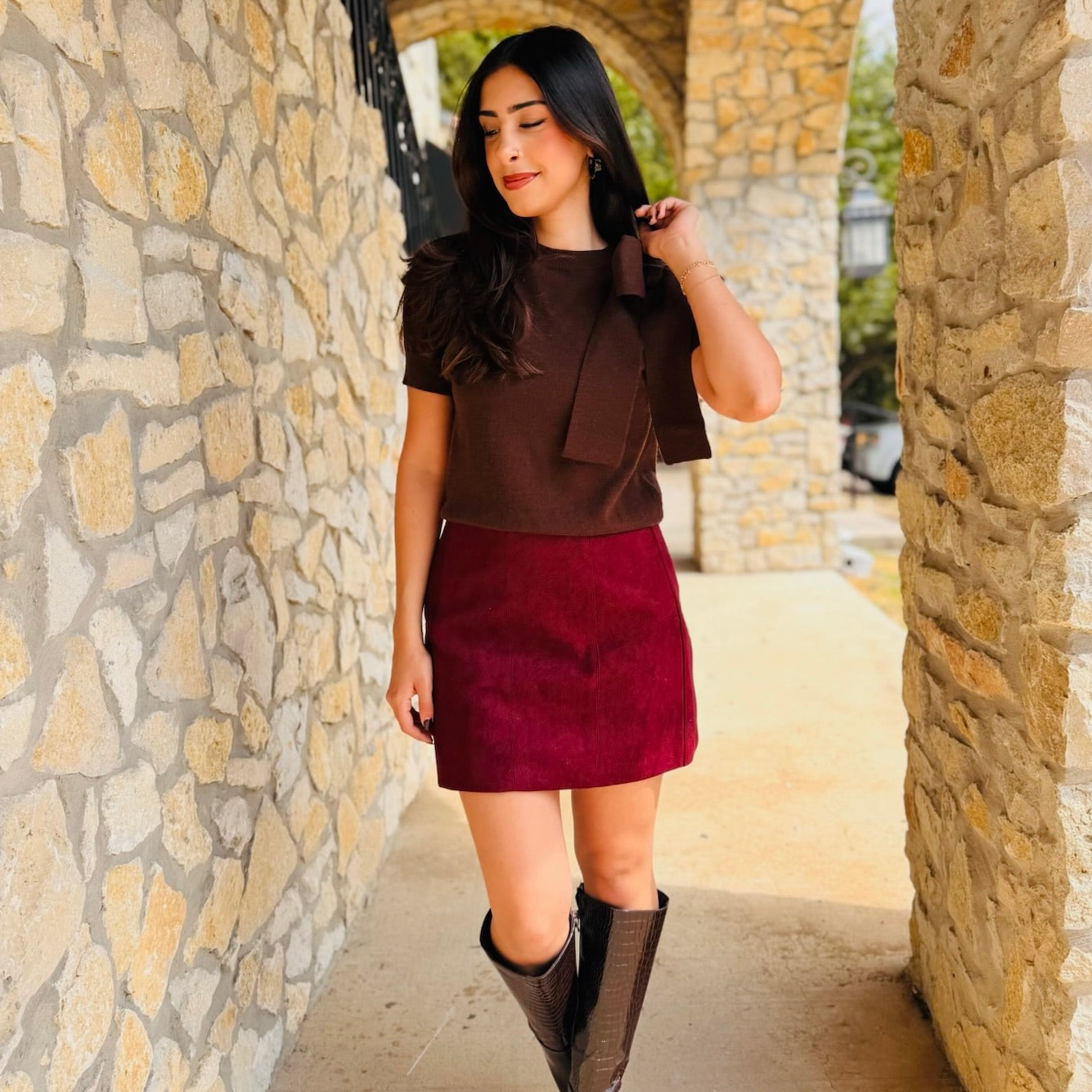 The Cocoa Bow Knit Top