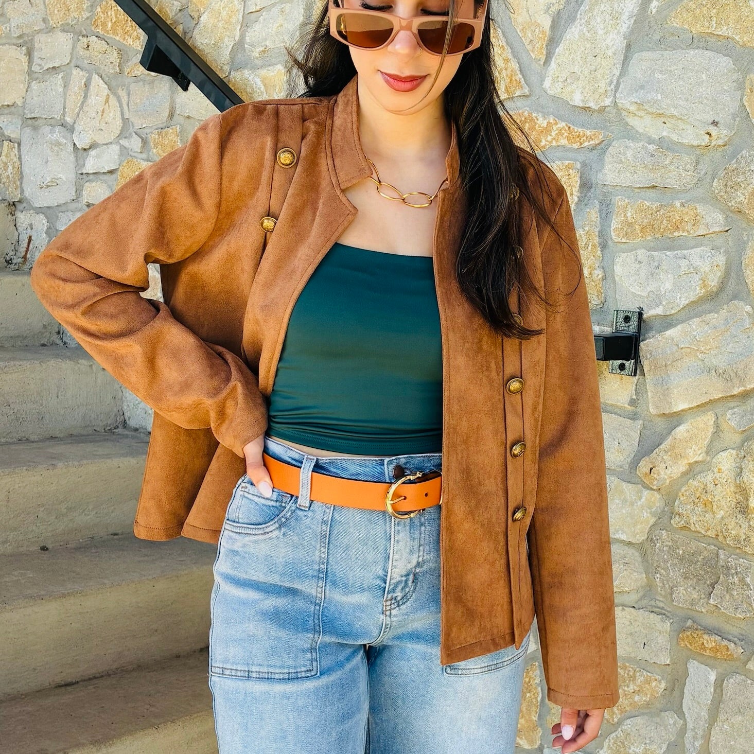 Suede Revival Single Breasted Fitted Jacket