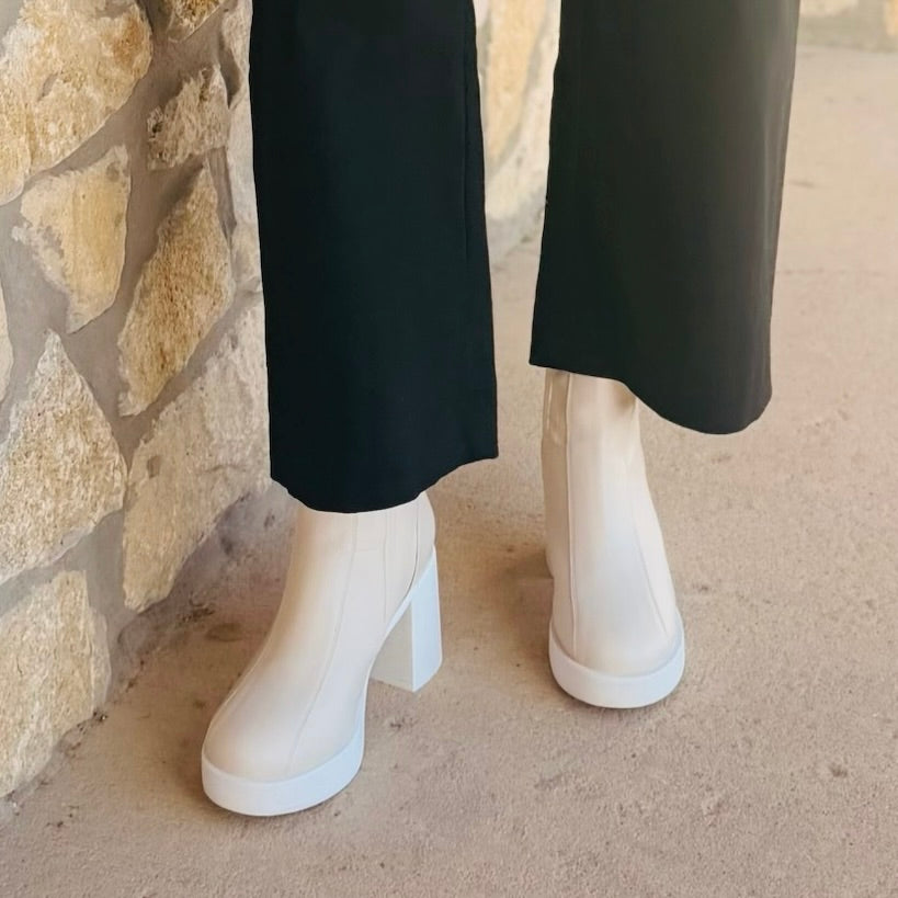 Josephine Beige Platform Short Boots