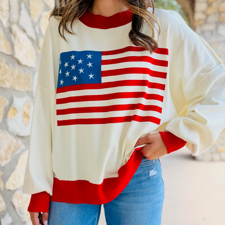 Liberty American Flag Knit Sweater