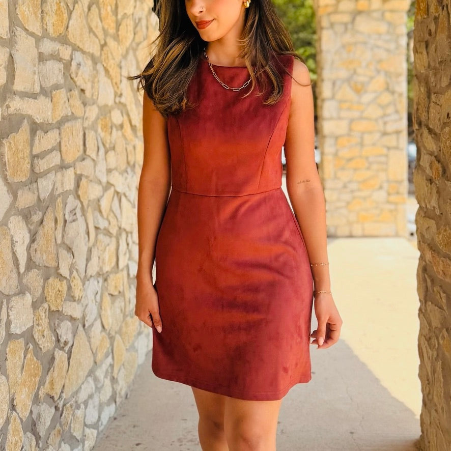 Sienna Suede Strapless Mini Dress