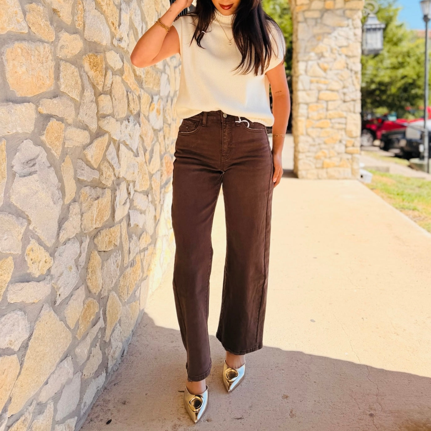 The Penelope Pointed Toe Kitten Heel Mule