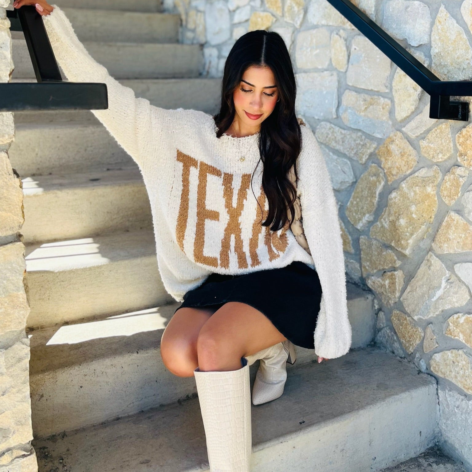Texas sweater, Texas boatneck sweater, ivory Texas sweater, Texas graphic sweater, oversized Texas sweatshirt, relaxed fit Texas sweater, boat neck graphic sweater, caramel lettered sweater, soft Texas sweater, cozy Texas sweatshirt, game day Texas outfit, cute Texas pullover, long sleeve Texas sweater, Texas pride clothing, Texas lounge sweater, Texas fall sweater, neutral Texas sweater, southern style sweater, women's Texas sweater, comfy Texas graphic sweatshirt, cream boatneck sweater