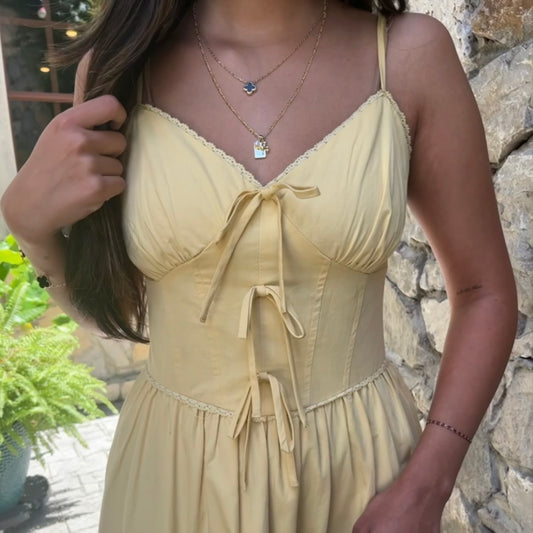 Butter Yellow Maxi Dress, Pale Yellow Maxi Dress, Maxi Dress, Bow Detailed Maxi Dress, Summer Maxi Dress, Summer Maxi Dress Karadise Boutique, Summer Maxi Dress Karadise, Summer Maxi Dress McKinney Texas, Brunch Maxi Dress, Picnic Maxi Dress, Vacation Maxi Dress