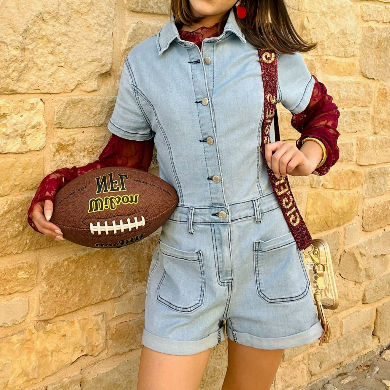 denim romper, collared denim romper, button up romper, short sleeve denim romper, light wash denim romper, dark wash denim romper, stretch denim romper, comfortable denim romper, casual denim jumpsuit, one piece denim outfit, belted denim romper, denim romper with pockets, summer denim romper, fall denim romper, trendy jean romper, women’s denim romper, cute denim romper, soft stretch denim, utility style romper, everyday denim romper, flattering denim one piece