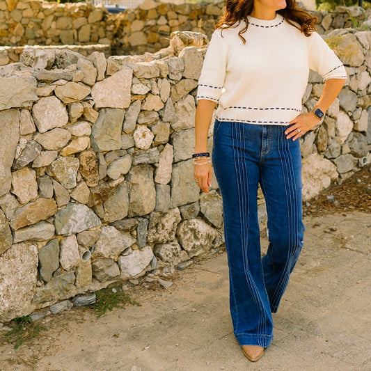 high rise flare jeans, flare denim, stretchy flare jeans, boutique denim, medium wash jeans, double button jeans, pin tuck detail jeans, flattering flare pants, women’s high waist denim, chic flare jeans, everyday denim, trendy boutique jeans, comfortable stretch jeans, classic blue flare jeans, leg-lengthening jeans, polished denim look, dressy flare jeans, casual work jeans, must-have fall denim, versatile blue jeans, stylish flare fit, comfy flattering jeans, wardrobe staple denim