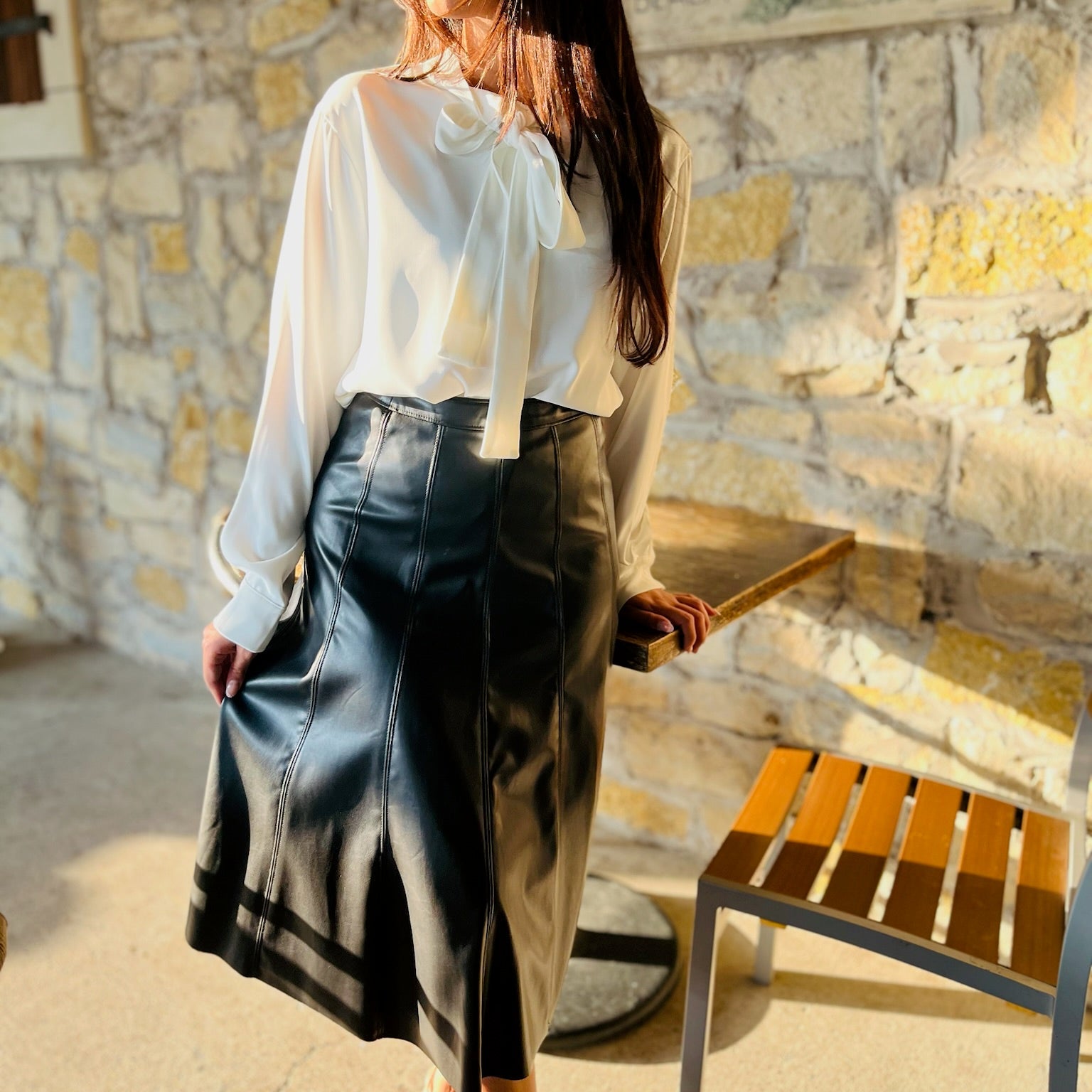 refined bow blouse, bow tie blouse, sophisticated blouse, chic blouse, elegant women's top, black blouse, white blouse, button down blouse, long sleeve blouse, office blouse, workwear top, dressy blouse, evening blouse, woven blouse, polished blouse, classic blouse, feminine blouse, versatile blouse, timeless blouse, professional top, business casual top, dinner outfit blouse, sleek blouse, wardrobe essential top