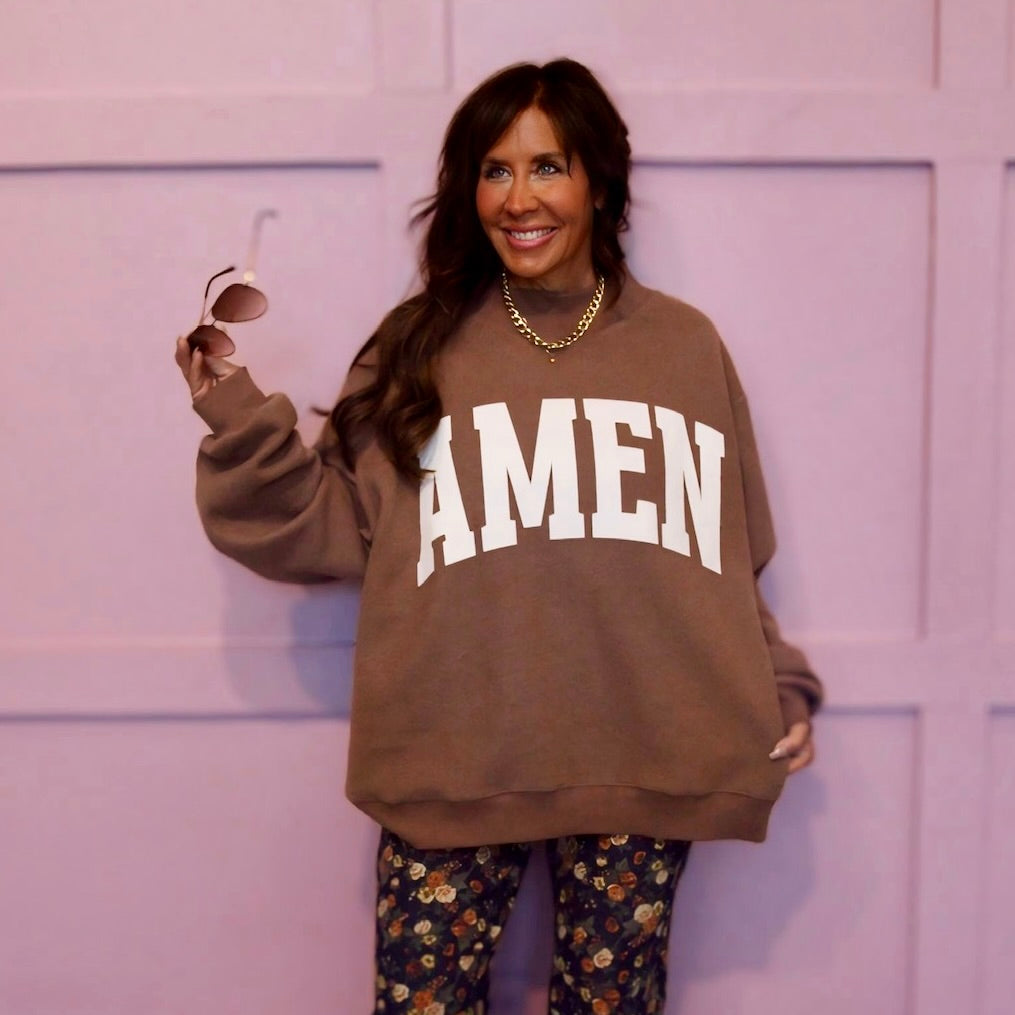 WWJD & Amen Mock Neck Reversible Sweatshirt