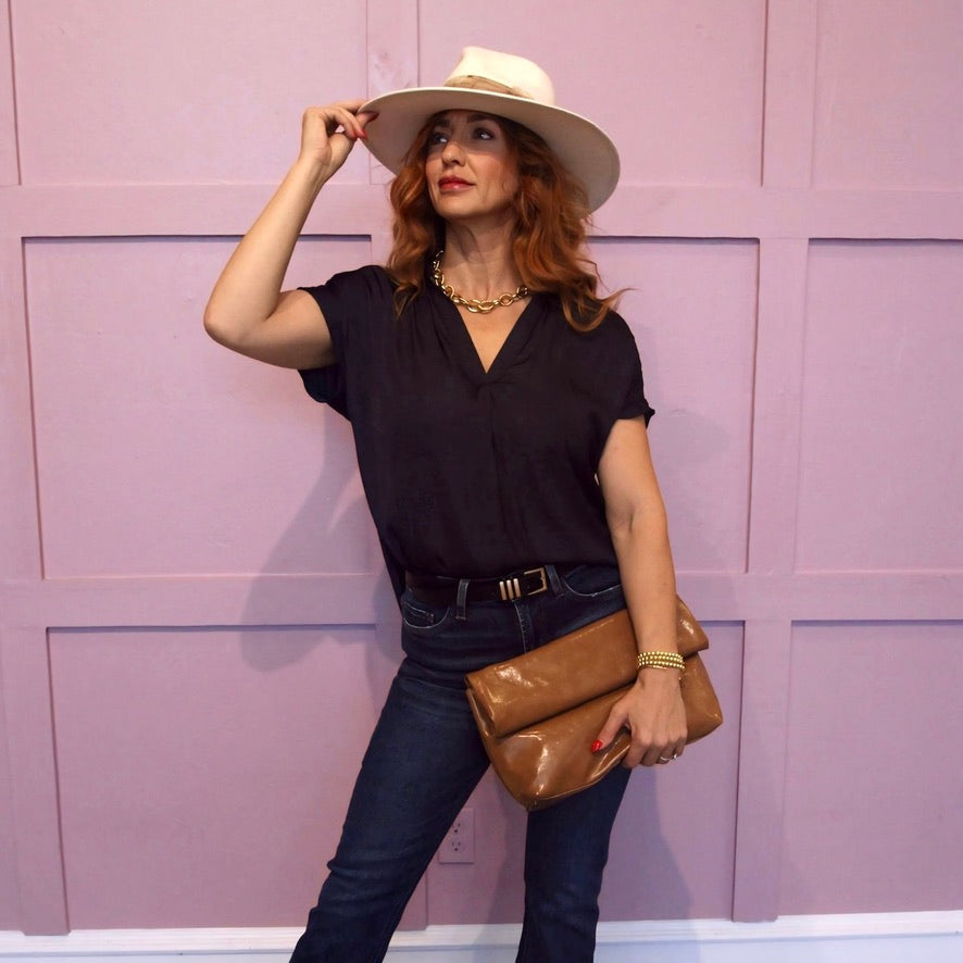 Sabrina Drop Shoulder Short Sleeve Blouse