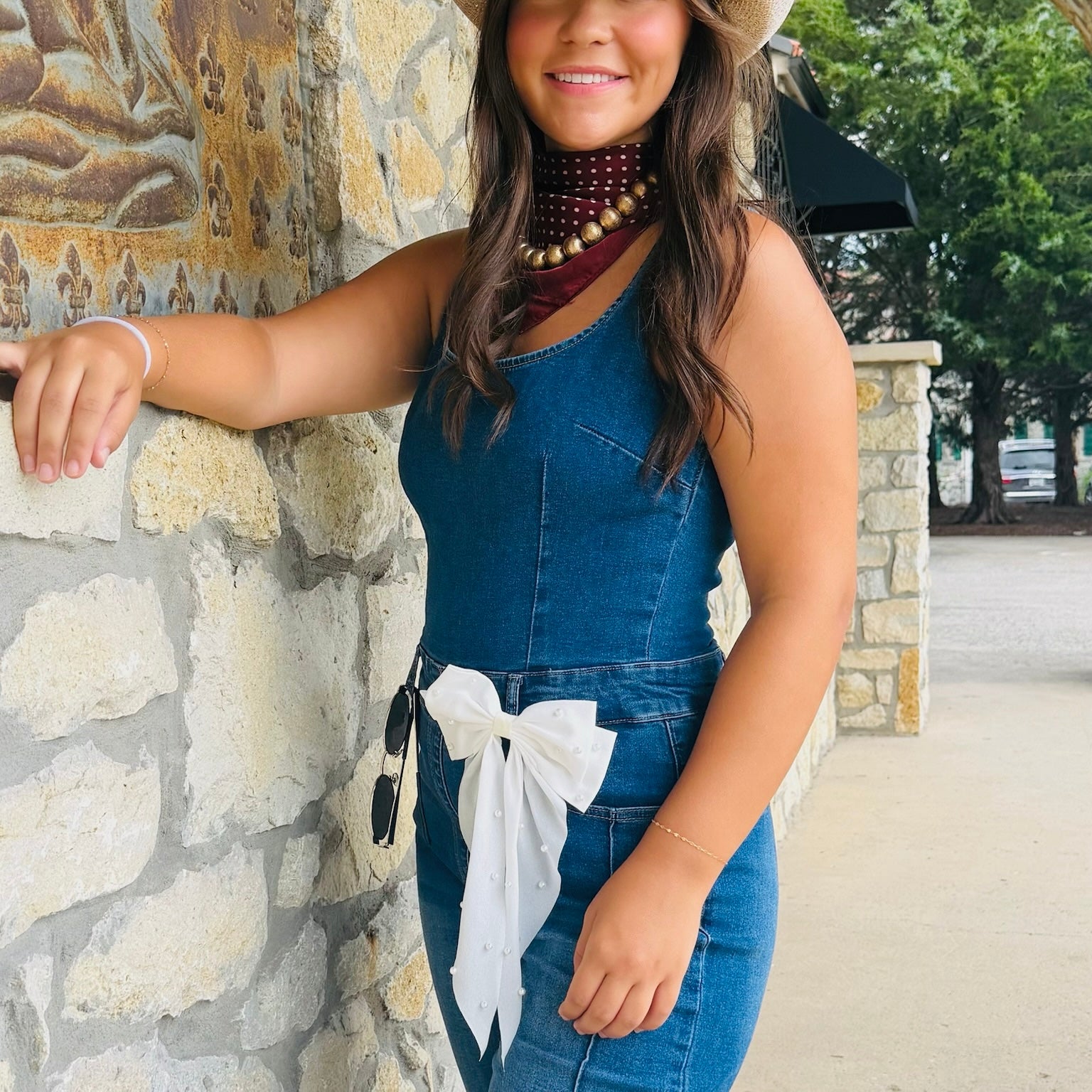 The Hattie Sleeveless Wide Leg Denim Jumpsuit
