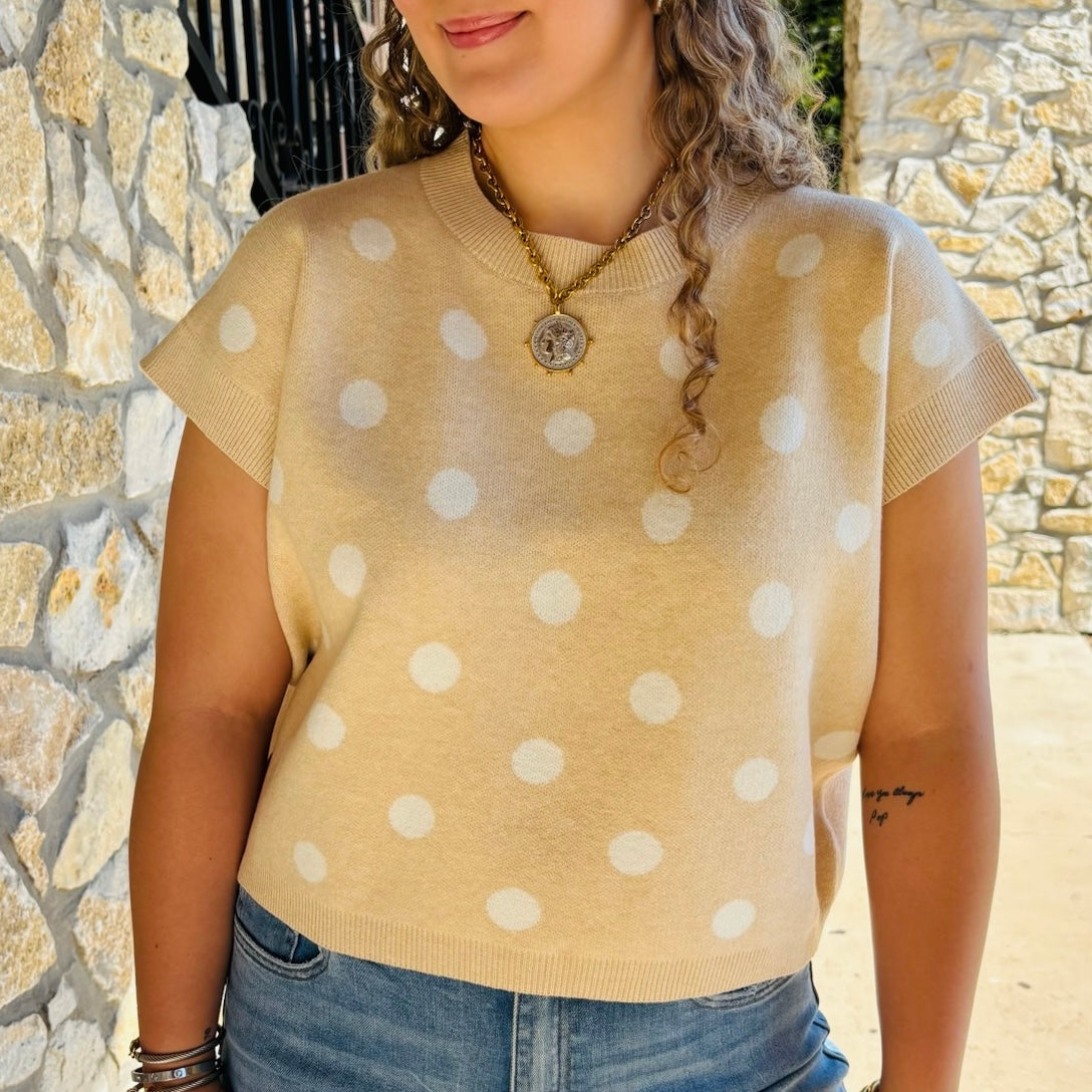 The Hadley Polka Dot Knit Top