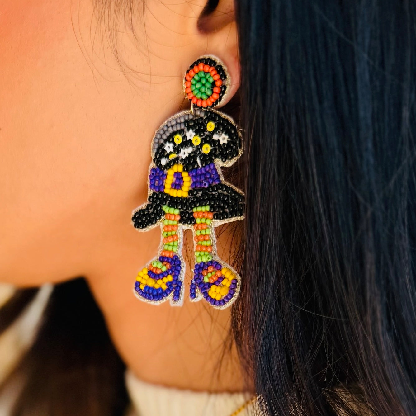 Witching Hour Beaded Multicolor Earrings