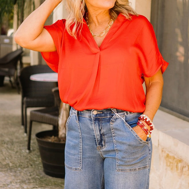 best selling blouse, relaxed fit blouse, drop shoulder top, flowy blouse, lightweight blouse, solid color blouse, versatile wardrobe staple, timeless women's top, classic blouse, business casual blouse, office blouse, workwear top, dressy casual blouse, everyday essential blouse, all season blouse, fall staple top, winter staple top, spring staple blouse, chic basic blouse, breathable polyester blouse, easy to style blouse, polished feminine top