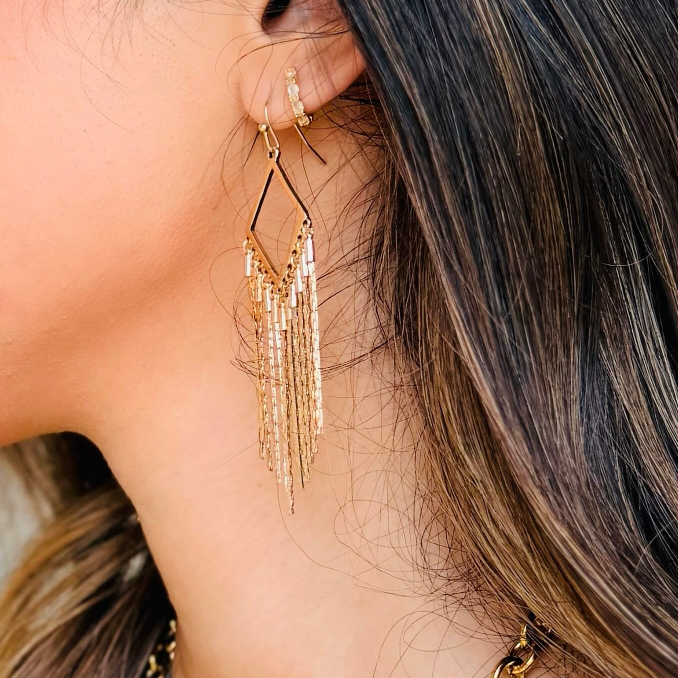 Fringe Factor Tassel Diamond Earrings
