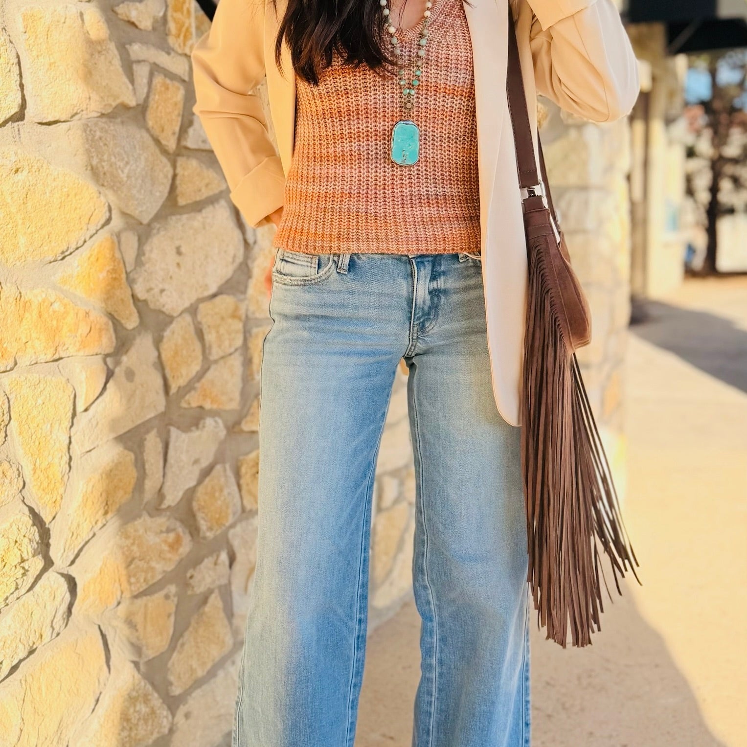 The Oakley Suede Fringe Crossbody