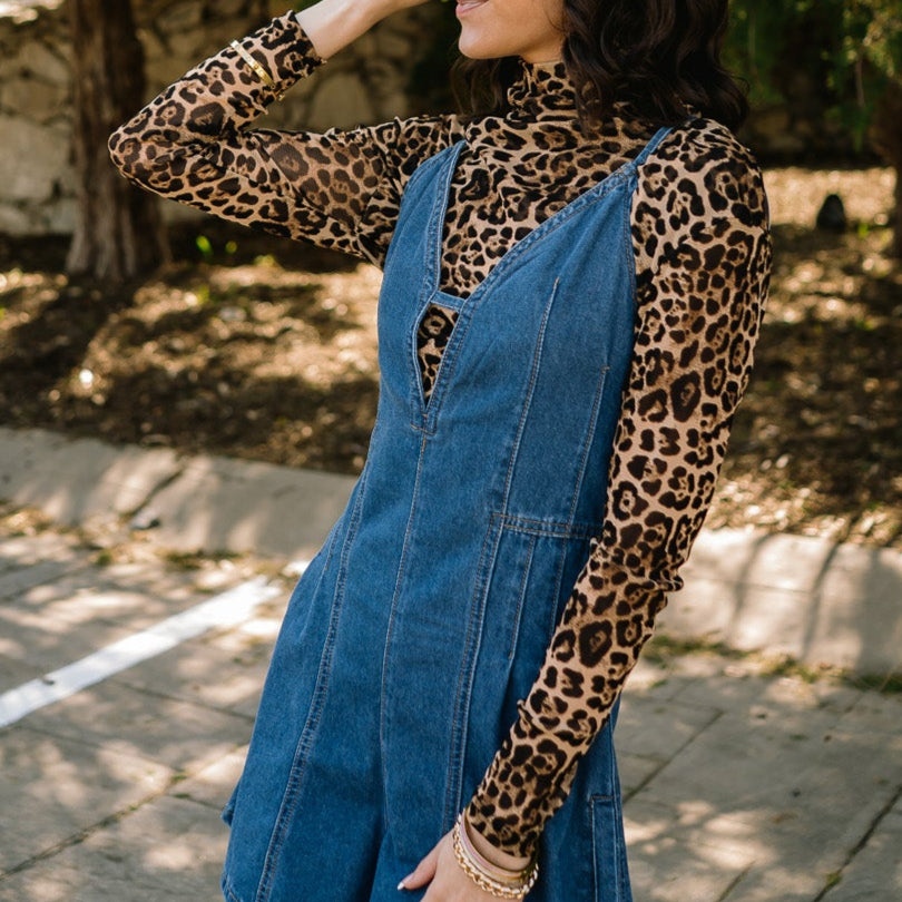 Lydia Leopard Mesh Layering Top